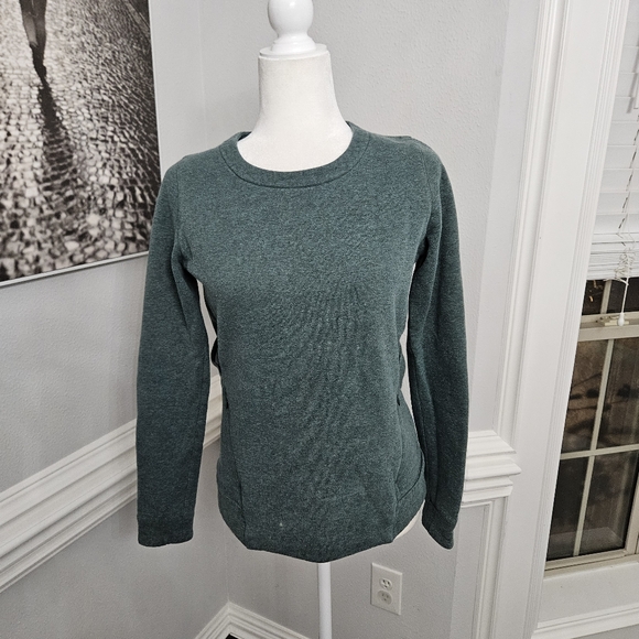 Lululemon &go Endeavor Long Sleeve Heathered Deep Green - Picture 7 of 12